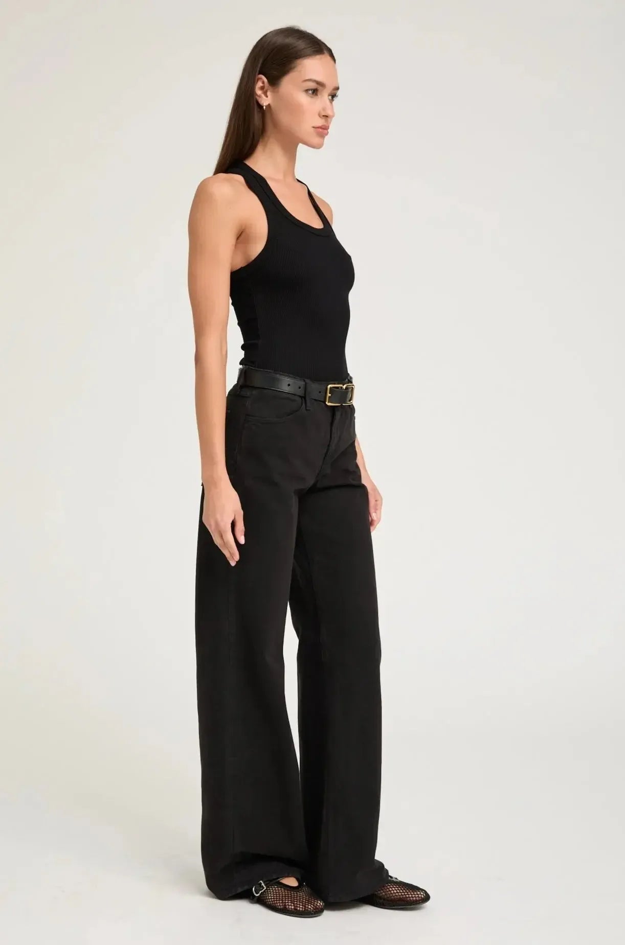 Fitted Scooped Tank Black-Tops-SPWMN-Debs Boutique
