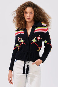 Thumbnail for BEADED COTTON INTARSIA CARDIGAN-Cardigan-Hayley Menzies-Debs Boutique