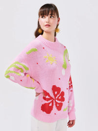 Thumbnail for FLOWER INTARSIA JUMPER-Sweater-Hayley Menzies-Debs Boutique