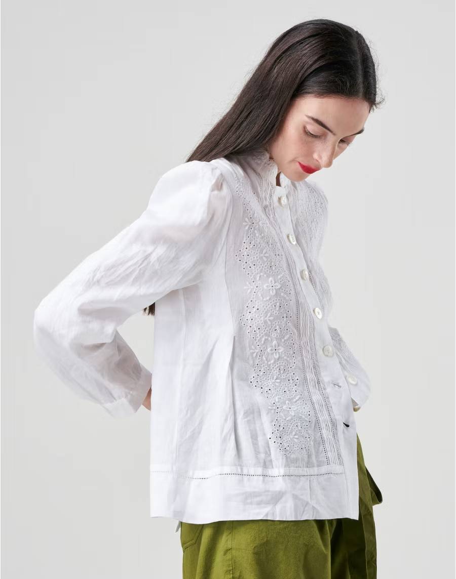 Righteous Lace Shirt in White-Shirt-High by Claire Campbell-Debs Boutique