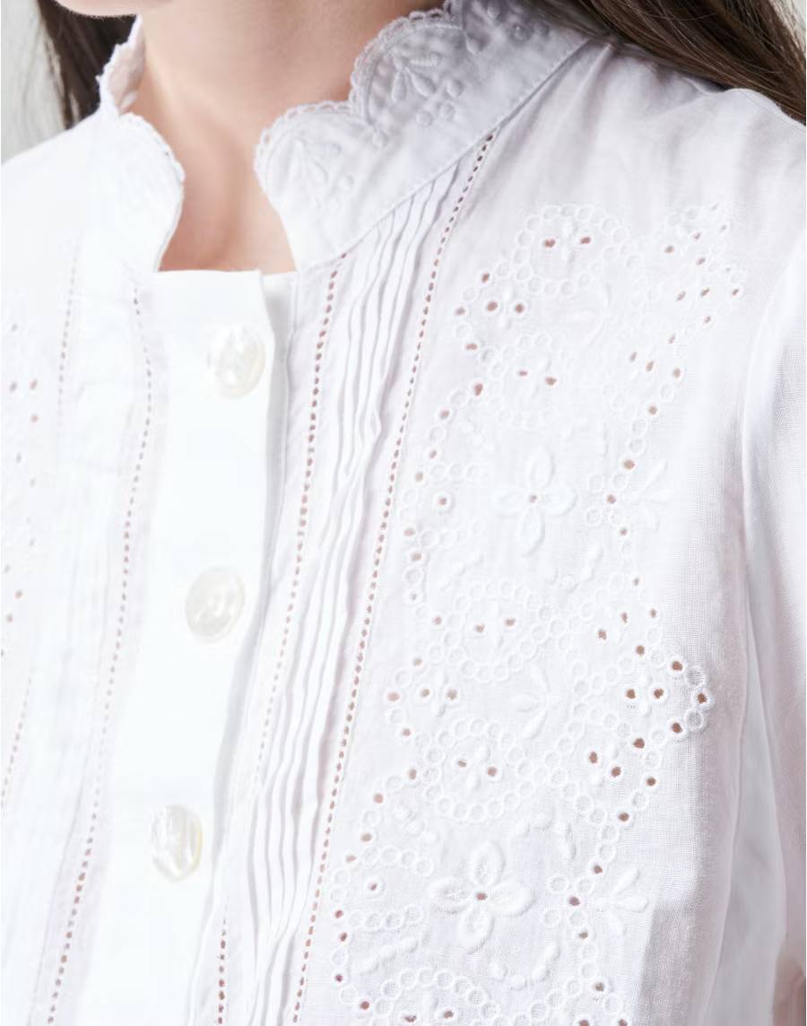 Righteous Lace Shirt in White-Shirt-High by Claire Campbell-Debs Boutique