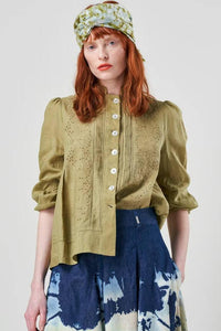 Thumbnail for Righteous Lace Shirt in Green-Shirt-High by Claire Campbell-Debs Boutique