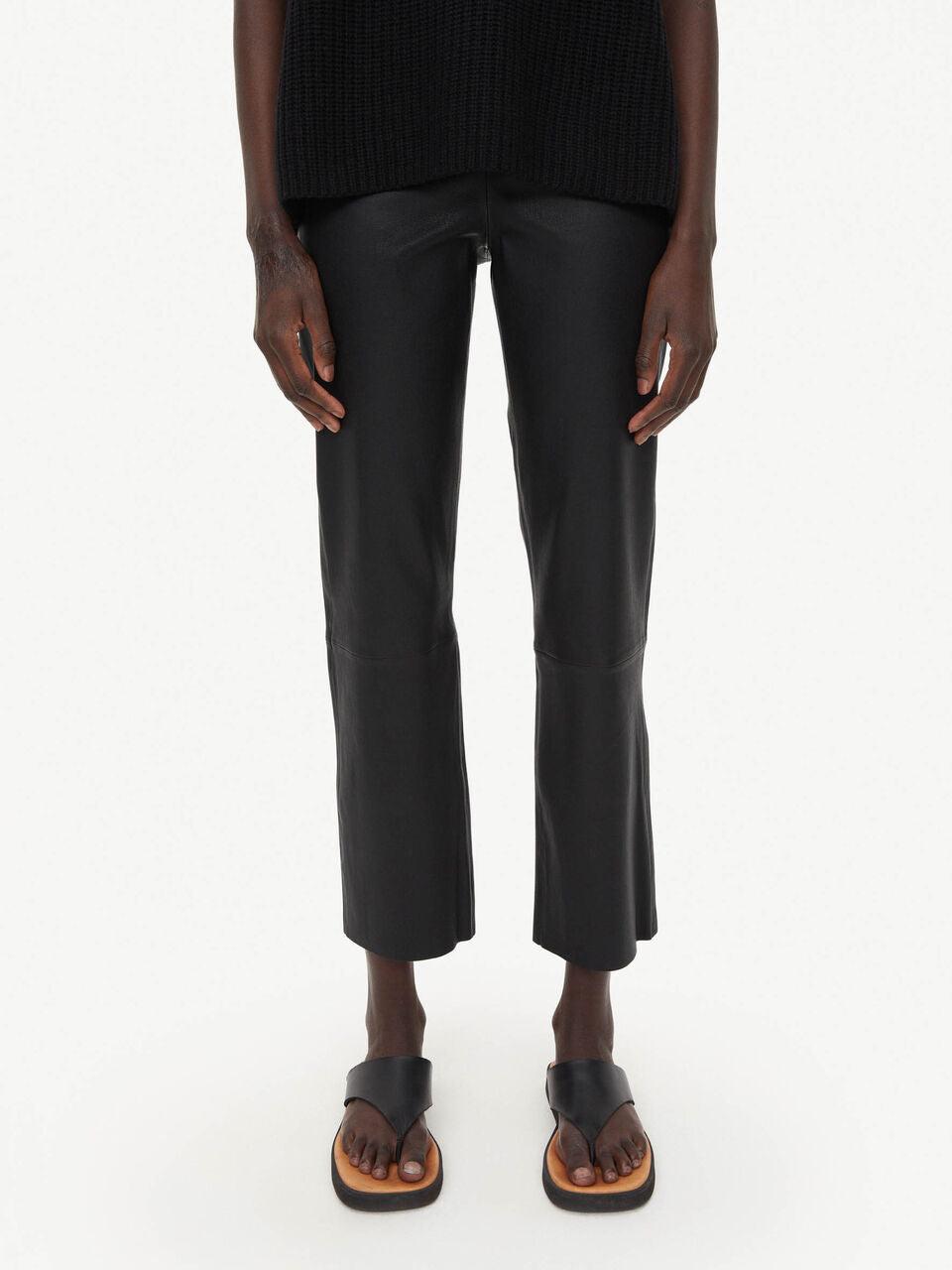 Florentina Black Leather Pants-Pants-By Malene Birger-Debs Boutique