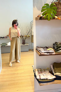 Thumbnail for I182 Wide Leg Pant in Mustard-Pant-Transit-Debs Boutique