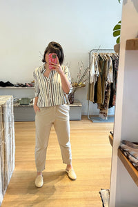 Thumbnail for F152 Slim Cotton Pant in Beige-Pant-Transit-Debs Boutique