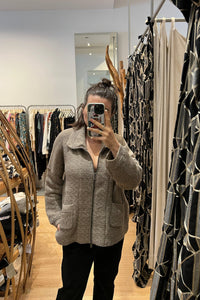 Thumbnail for Zip Up Textured Knit Cardigan Y341-Cardigan-Transit par Such-Debs Boutique
