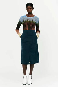 Thumbnail for Work Skirt in Midnight Blue-Skirt-Raquel Allegra-Debs Boutique