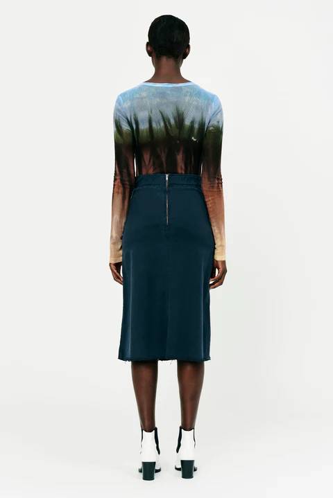 Work Skirt in Midnight Blue-Skirt-Raquel Allegra-Debs Boutique