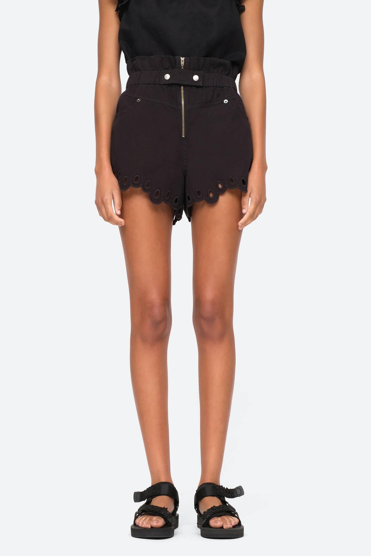 Lee Embroidery Short in Black-Short-Sea New York-Debs Boutique