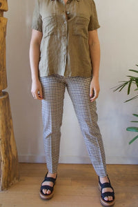 Thumbnail for Plaid Flat Fronted Trouser-Pants-Rosso35-Debs Boutique