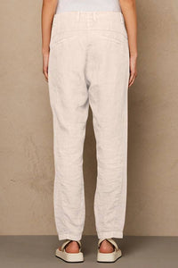 Thumbnail for D138 Slim Linen Chino in Ivory-Pant-Transit-Debs Boutique