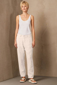 Thumbnail for D138 Slim Linen Chino in Ivory-Pant-Transit-Debs Boutique