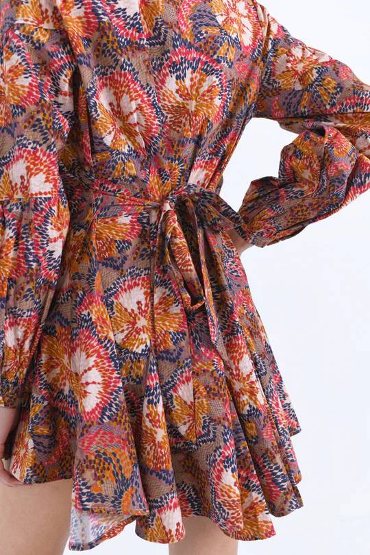 Ushi Mini Dress in Lacar Brown-Dress-Chufy-Debs Boutique
