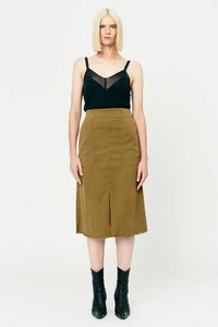 Thumbnail for Work Skirt in Tabacco-Skirt-Raquel Allegra-Debs Boutique
