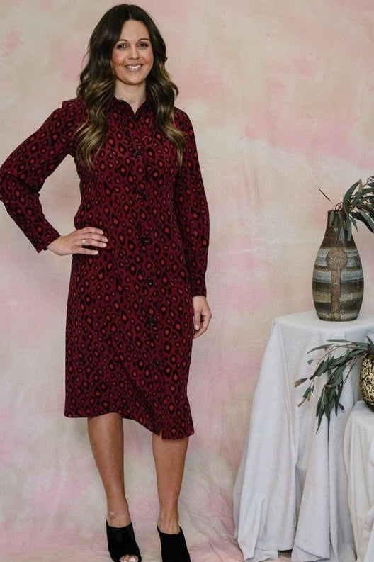 Leopard Silk Shirtdress-Dress-Aspesi-Debs Boutique